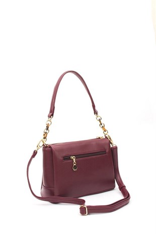 Silver & Polo Bordo - Bordo SP910 Kadın Çapraz Çanta