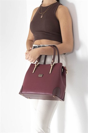 Silver & Polo Bordo - Bordo SP667 Kadın El Çantası