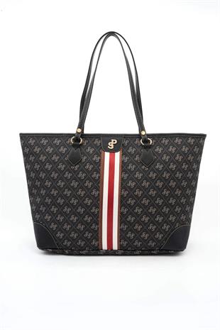Silver & Polo Füme - Siyah SP1169 Kadın Omuz Shopper Çanta