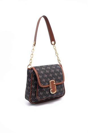 Silver & Polo Füme - Taba SP1147 Kadın Omuz Çantası