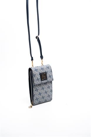 Silver & Polo Gri - Laci SP1145 Kadın Askılı Askılı Cüzdanlı Telefon Çantası