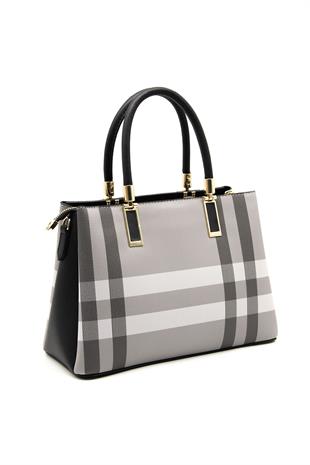 Silver & Polo Gri - Siyah SP1000 Kadın El Çantası