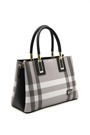 Silver & Polo Gri - Siyah SP1000 Kadın El Çantası