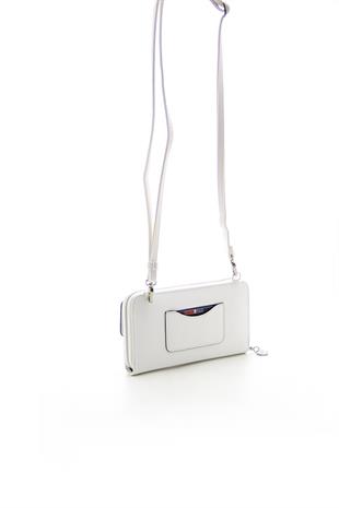 Silver & Polo Gümüş - Beyaz SP921 Kadın Askılı Cüzdanlı Telefon Çantası
