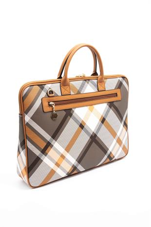 Silver & Polo Haki - A.Taba SP1175 Kadın Laptop & Evrak Çantası