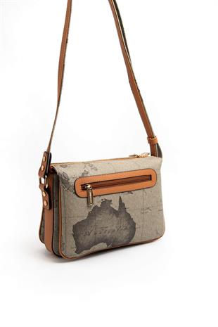 Silver & Polo Haki - A.Taba SP784 Kadın Çapraz Çanta