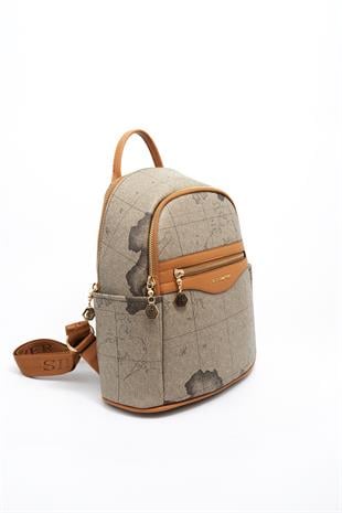 Silver & Polo Haki - A.Taba SP1161 Kadın Sırt Çantası