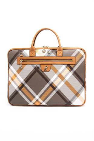 Silver & Polo Haki - A.Taba SP1175 Kadın Laptop & Evrak Çantası