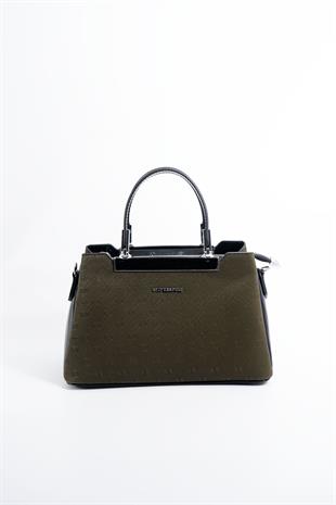 Silver & Polo Haki - Siyah SP913 Kadın El Çantası