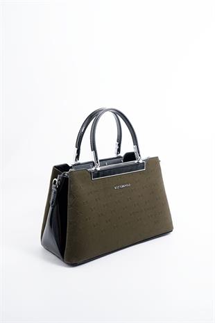 Silver & Polo Haki - Siyah SP913 Kadın El Çantası