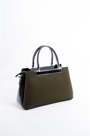Silver & Polo Haki - Siyah SP913 Kadın El Çantası