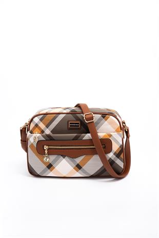 Silver & Polo Haki - Taba SP491 Kadın Çapraz Çanta
