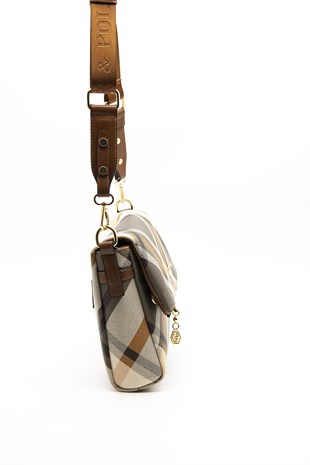 Silver & Polo Haki - Taba SP963 Kadın Çapraz Çanta