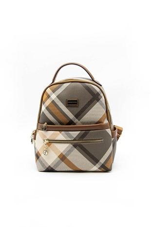 Silver & Polo Haki - Taba SP1061 Kadın Sırt Çantası