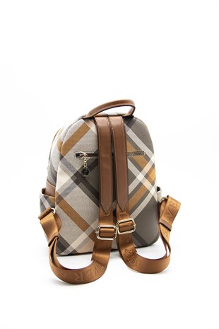 Silver & Polo Haki - Taba SP906 Kadın Sırt Çantası