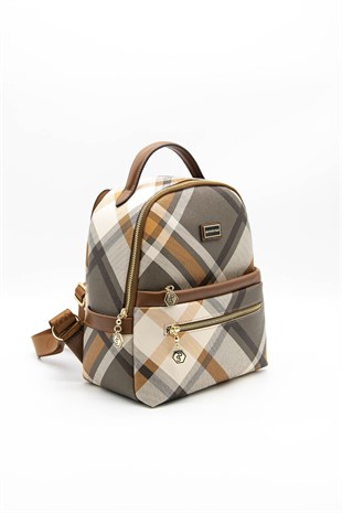 Silver & Polo Haki - Taba SP1061 Kadın Sırt Çantası