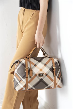 Silver & Polo Haki - Camel SP1064 Kadın Seyahat Çantası