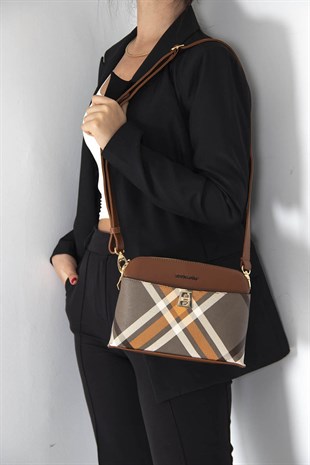 Silver & Polo Haki - Taba SP623 Kadın Çapraz Çanta
