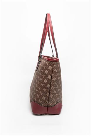 Silver & Polo Kahve - Bordo SP1169 Kadın Omuz Çantası