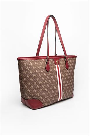 Silver & Polo Kahve - Bordo SP1169 Kadın Omuz Çantası