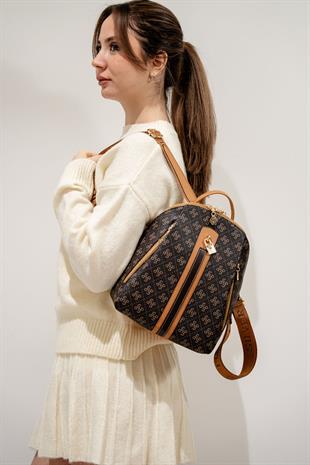 Silver & Polo Kahve Sarı - A.Taba SP1123 Kadın Sırt Çantası