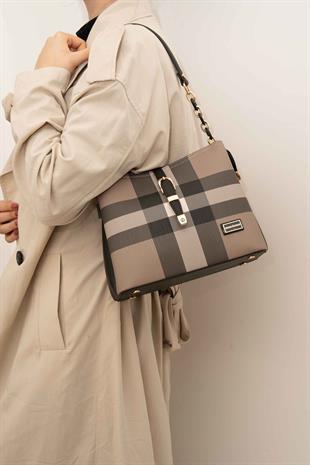 Silver & Polo Kahve - Siyah SP974 Kadın Omuz Çantası