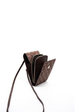 Silver & Polo Kahve SP1145 Kadın Askılı Askılı Cüzdanlı Telefon Çantası