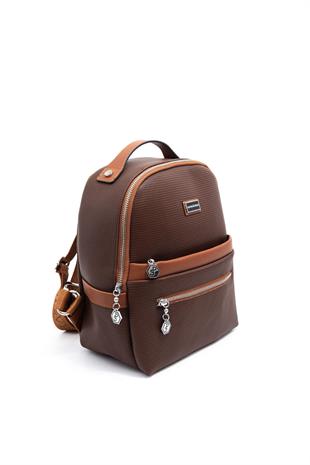 Silver & Polo Kahve - Taba SP1061 Kadın Sırt Çantası