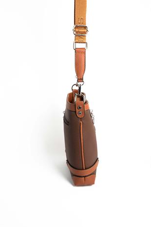 Silver & Polo Kahve - Taba SP1120 Kadın Çapraz Çanta