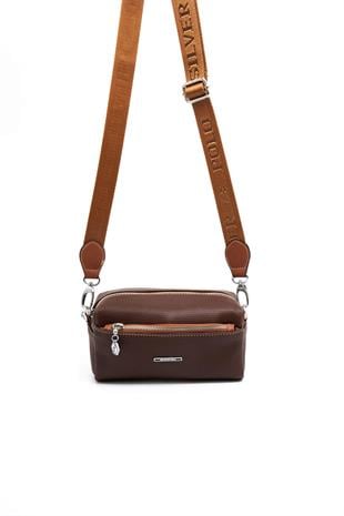 Silver & Polo Kahve - Taba SP1142 Kadın Çapraz Çanta
