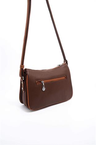 Silver & Polo Kahve - Taba SP818 Kadın Çapraz Çanta