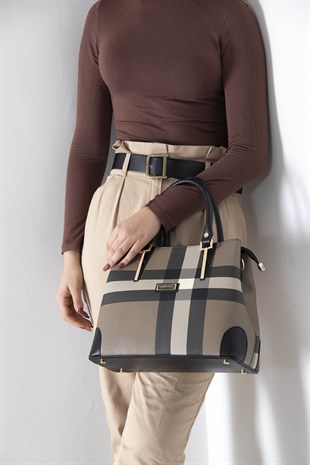 Silver & Polo Kahve - Siyah SP667 Kadın El Çantası