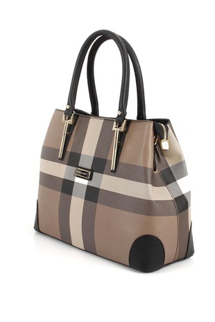 Silver & Polo Kahve - Siyah SP667 Kadın El Çantası