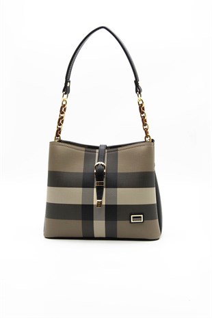 Silver & Polo Kahve - Siyah SP974 Kadın Omuz Çantası