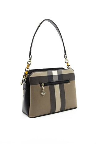 Silver & Polo Kahve - Siyah SP937 Kadın Omuz Çantası