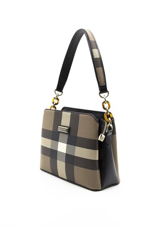 Silver & Polo Kahve - Siyah SP937 Kadın Omuz Çantası