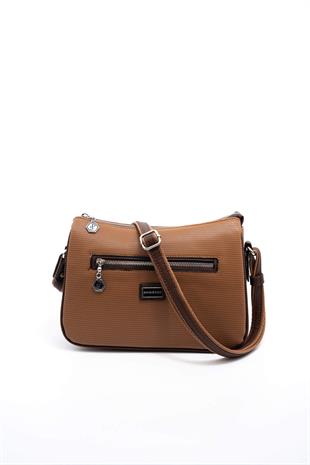 Silver & Polo Karamel - Kahve SP818 Kadın Çapraz Çanta