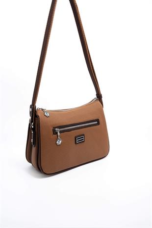 Silver & Polo Karamel - Kahve SP818 Kadın Çapraz Çanta