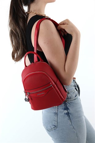 Silver & Polo Kırmızı - Kırmızı SP983 Kadın Sırt Çantası