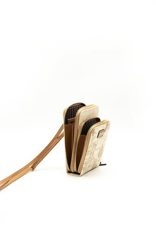 Silver & Polo Koyu Bej - A.Taba SP1011 Kadın Askılı Cüzdanlı Telefon Çantası