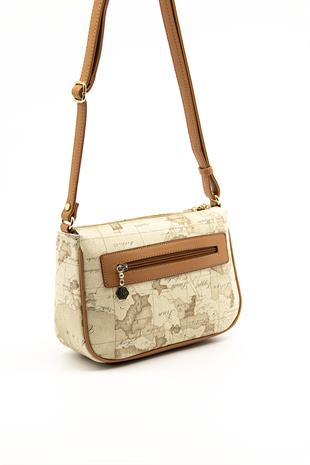 Silver & Polo Koyu Bej - A.Taba SP1060 Kadın Çapraz Çanta