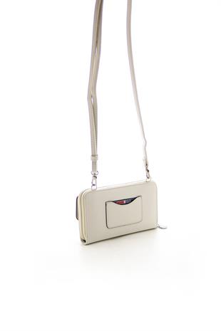 Silver & Polo Koyu Bej - Kemik SP921 Kadın Askılı Cüzdanlı Telefon Çantası