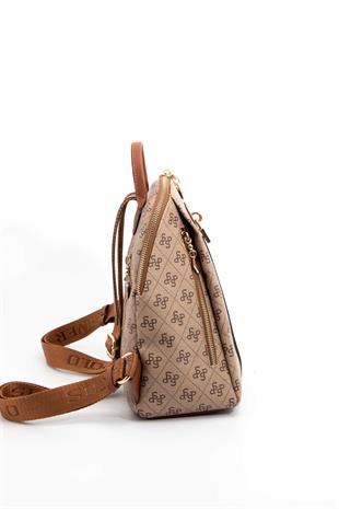 Silver & Polo Koyu Bej  - Taba SP1123 Kadın Sırt Çantası