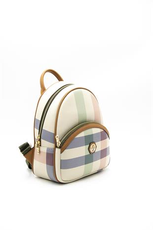 Silver & Polo Krem - A.Taba SP945 Kadın Sırt Çantası