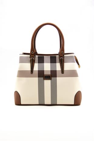 Silver & Polo Krem - Taba SP667 Kadın El Çantası