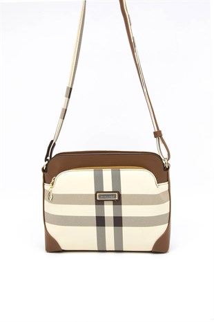 Silver & Polo Krem - Taba SP364 Kadın Çapraz Çanta