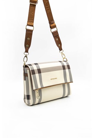 Silver & Polo Krem - Taba SP963 Kadın Çapraz Çanta