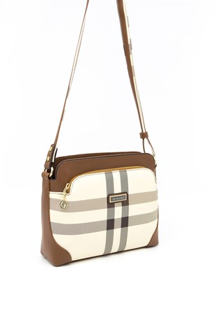 Silver & Polo Krem - Taba SP364 Kadın Çapraz Çanta