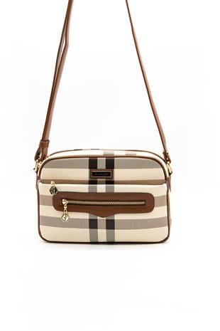 Silver & Polo Krem - Taba SP491 Kadın Çapraz Çanta