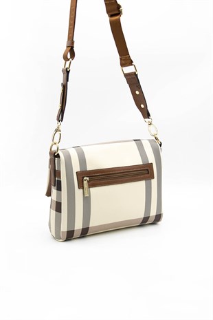 Silver & Polo Krem - Taba SP963 Kadın Çapraz Çanta